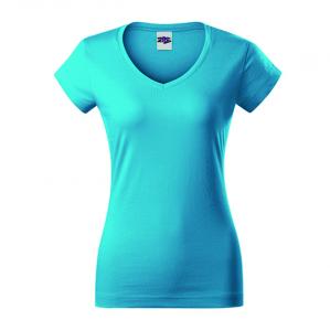 Sieviešu kokvilnas T-krekls ar V kakla izgriezumu